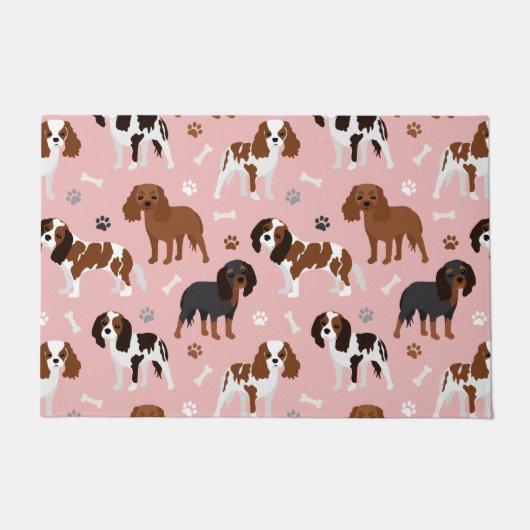 Cavalier King Charles Spaniel Paws en Botten Deurmat (Voorkant)