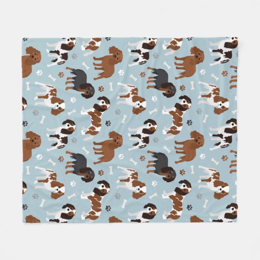 Cavalier King Charles Spaniel Paws en Botten Fleece Deken (Voorkant (Horizontaal))