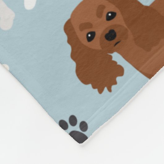 Cavalier King Charles Spaniel Paws en Botten Fleece Deken (Hoek)