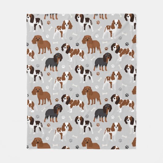 Cavalier King Charles Spaniel Paws en Botten Fleece Deken (Voorkant)