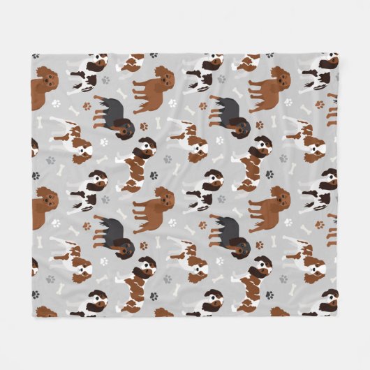 Cavalier King Charles Spaniel Paws en Botten Fleece Deken (Voorkant (Horizontaal))