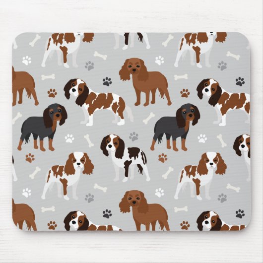 Cavalier King Charles Spaniel Paws en Botten Muismat (Voorkant)