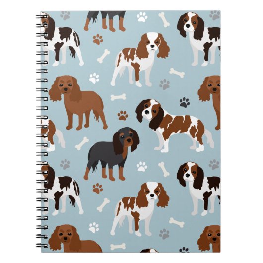 Cavalier King Charles Spaniel Paws en Botten Notitieboek (Voorkant)