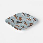 Cavalier King Charles Spaniel Paws en Botten Papieren Bordje (Gebogen)