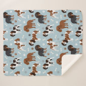 Cavalier King Charles Spaniel Paws en Botten Sherpa Deken (Voorkant (horizontaal))