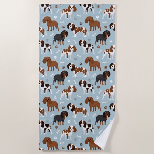 Cavalier King Charles Spaniel Paws en Botten Strandlaken (Voorkant)