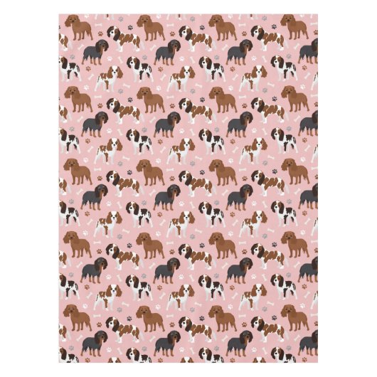 Cavalier King Charles Spaniel Paws en Botten Tafelkleed (Voorkant)