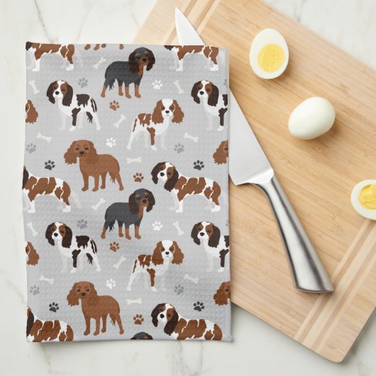 Cavalier King Charles Spaniel Paws en Botten Theedoek (Quarter Fold)