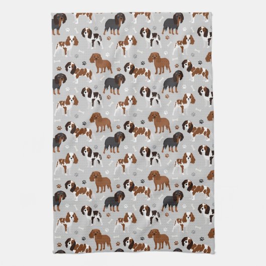 Cavalier King Charles Spaniel Paws en Botten Theedoek (Verticaal)