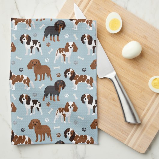 Cavalier King Charles Spaniel Paws en Botten Theedoek (Quarter Fold)