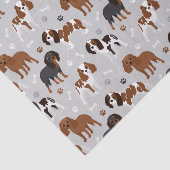 Cavalier King Charles Spaniel Paws en Botten Tissu Tissuepapier (Detail)