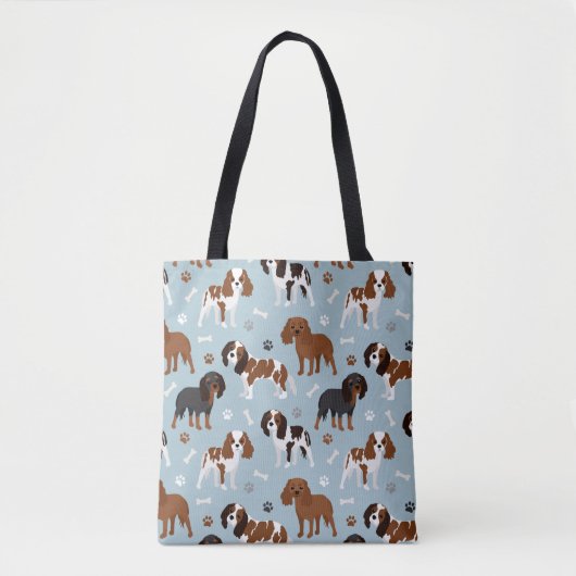 Cavalier King Charles Spaniel Paws en Botten Tote Bag (Voorkant)