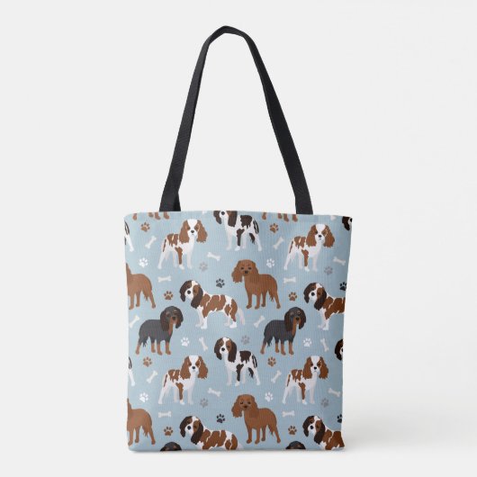 Cavalier King Charles Spaniel Paws en Botten Tote Bag (Achterkant)