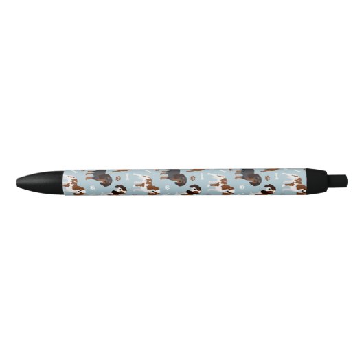 Cavalier King Charles Spaniel Paws en Botten Zwarte Inkt Pen (Voorkant)