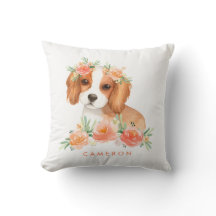 Cavalier King Charles Spaniel Peach Floral Nursery