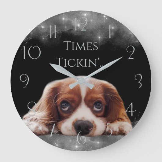 Cavalier King Charles Spaniel personaliseert Grote Klok (Voorkant)
