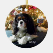 Cavalier King Charles Spaniel Personaliseert Ornam Keramisch Ornament (Voorkant)