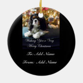 Cavalier King Charles Spaniel Personaliseert Ornam Keramisch Ornament (Achterkant)