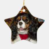 Cavalier King Charles Spaniel Personaliseert Ornam Keramisch Ornament (Voorkant)
