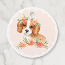 Cavalier King Charles Spaniel Perzik Hond Dank u Bedankjes Labels