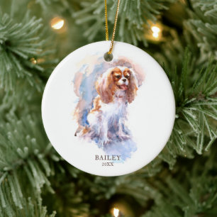 Cavalier King Charles Spaniel Pet Dog Custom Keramisch Ornament