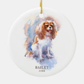 Cavalier King Charles Spaniel Pet Dog Custom Keramisch Ornament (Achterkant)