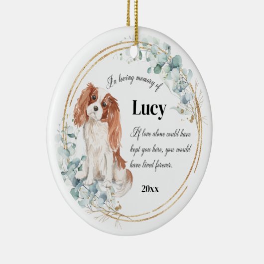 Cavalier King Charles Spaniel Pet Memorial Keramisch Ornament (Rechts)