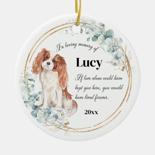 Cavalier King Charles Spaniel Pet Memorial Keramisch Ornament (Voorkant)