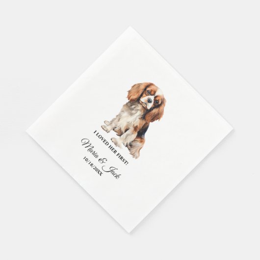 Cavalier King Charles Spaniel Pet Wedding Servet (Hoek)