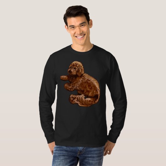 Cavalier King Charles Spaniel Poedel Cavapoo Puppy T-shirt (Voorkant volledig)