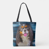 Cavalier King Charles Spaniel Portrait Painting Tote Bag (Achterkant)