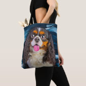 Cavalier King Charles Spaniel Portrait Painting Tote Bag (Dichtbij)