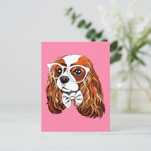 Cavalier King Charles Spaniel Portret Briefkaart (Staand voorkant)