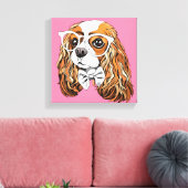 Cavalier King Charles Spaniel Portret Canvas Afdruk (Insitu (Woonkamer))