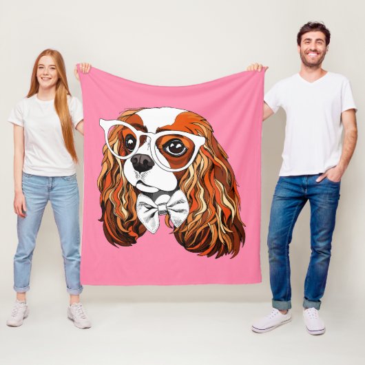 Cavalier King Charles Spaniel Portret Fleece Deken (In situ)