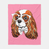 Cavalier King Charles Spaniel Portret Fleece Deken (Voorkant)