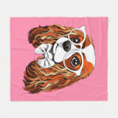 Cavalier King Charles Spaniel Portret Fleece Deken (Voorkant (Horizontaal))