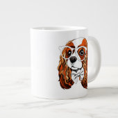 Cavalier King Charles Spaniel Portret Grote Koffiekop (Voorkant rechts)