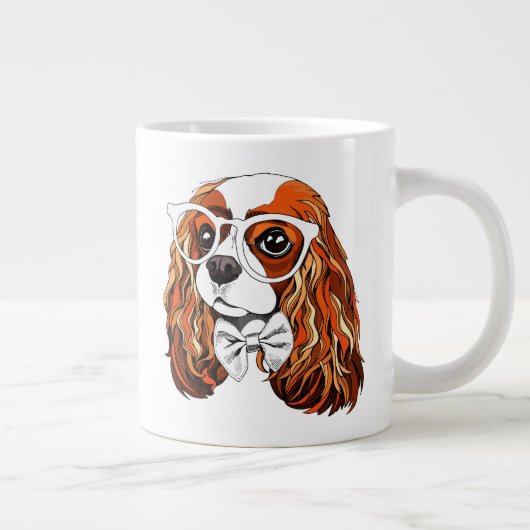 Cavalier King Charles Spaniel Portret Grote Koffiekop (Rechts)