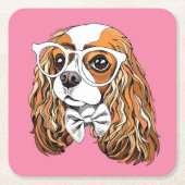 Cavalier King Charles Spaniel Portret Kartonnen Onderzetters (Voorkant)