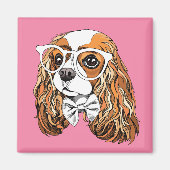 Cavalier King Charles Spaniel Portret Magneet (Voorkant)