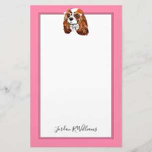 Cavalier King Charles Spaniel Portret   Naam toevo Briefpapier