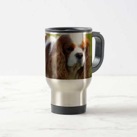 Cavalier King Charles Spaniel Portret Reisbeker (Voorkant rechts)