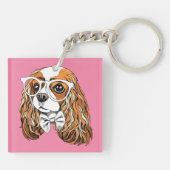 Cavalier King Charles Spaniel Portret Sleutelhanger (Achterkant)