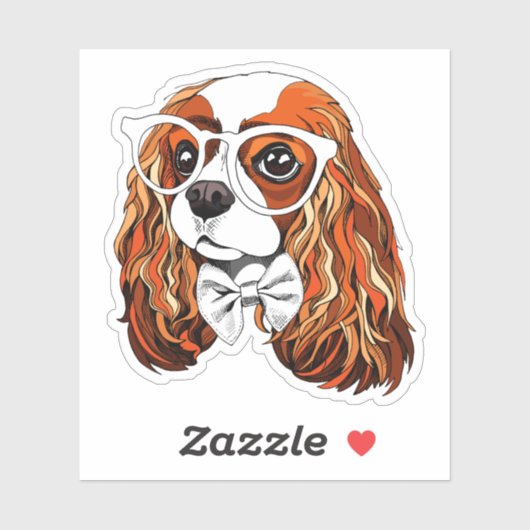 Cavalier King Charles Spaniel Portret Sticker (Vel)