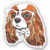 Cavalier King Charles Spaniel Portret Sticker (Voorkant)