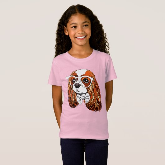 Cavalier King Charles Spaniel Portret T-shirt (Voorkant volledig)