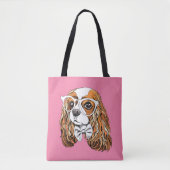 Cavalier King Charles Spaniel Portret Tote Bag (Voorkant)
