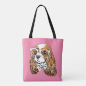 Cavalier King Charles Spaniel Portret Tote Bag (Achterkant)