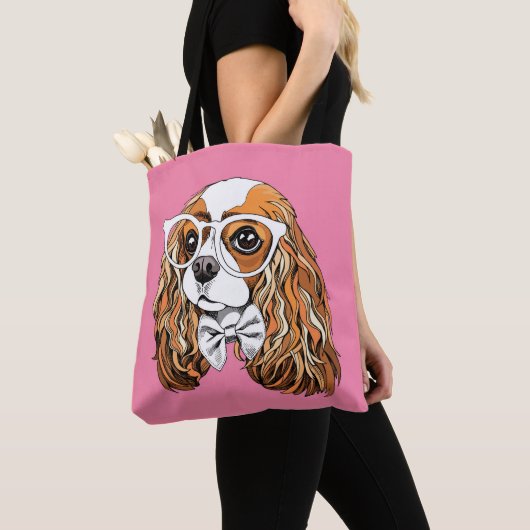 Cavalier King Charles Spaniel Portret Tote Bag (Dichtbij)